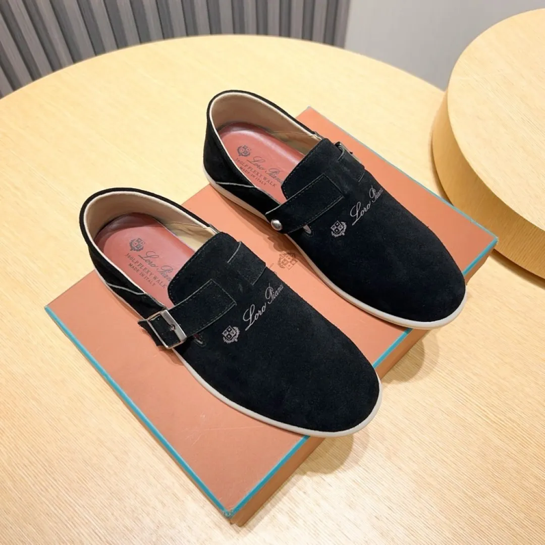 Factory price 420💰[loro piana] 2025 new moccasins, popular casual sneakers for street men. The shoes are made of first-layer suede leather uppers with rubber soles. They are classic. The complex craftsmanship and meticulous structure make the shoes light and soft, allowing you to walk comfortably and freely. Perfect for summer wear. Yardage: 38-45.